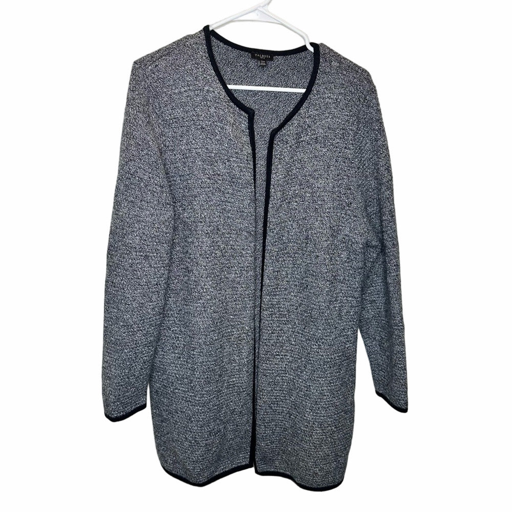 Talbots Open Front Marled Knit Sweater Cardigan Size XLarge Petite